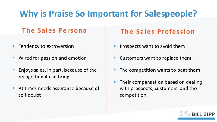 salespeople positive praise